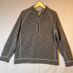 Tommy Bahama Reversible Men’s szL Charcoal 1/4 Zip Pullover Sweater Casual